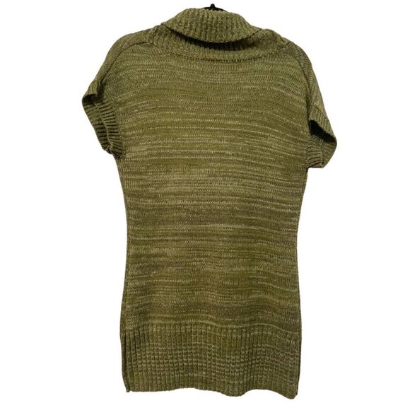 New Directions Short Sleeve Knit Mini Dress Zipper Detail Green Medium - Picture 2 of 8